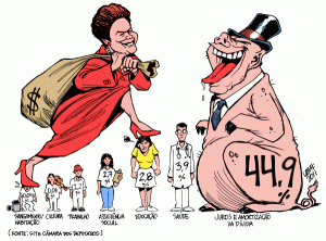 Charge do Latuff ilustra quais são as prioridades do governo Dilma (clique para ampliar)