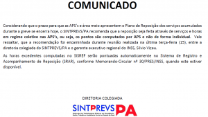 COMUNICADO HORAS GREVE